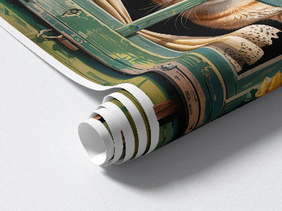 Fereastră falsă 3D 97x130 Pisicuța la fereastră