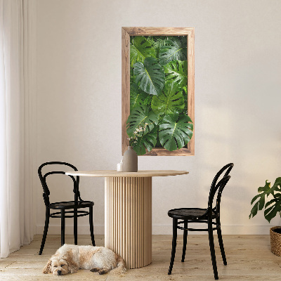Fereastră falsă 3D 74x130 Frunze de Monstera