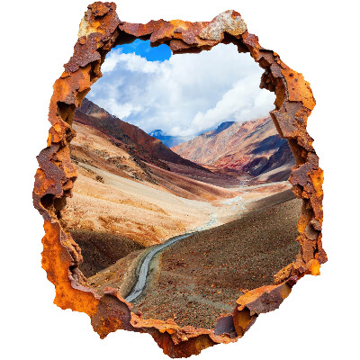 Sticker perete gaură 3D 108x130 Peisaj montan