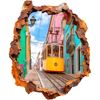 Sticker perete gaură 3D 108x130 Peisaj nostalgic