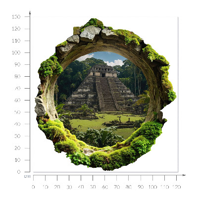 Sticker perete gaură 3D 121x130 Peisaj tropical