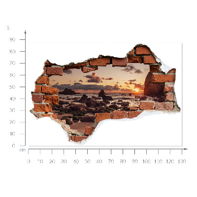 Sticker perete gaură 3D 130x87 Coasta Viselor