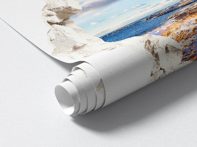 Sticker perete gaură 3D 130x123 Peisaj de iarnă