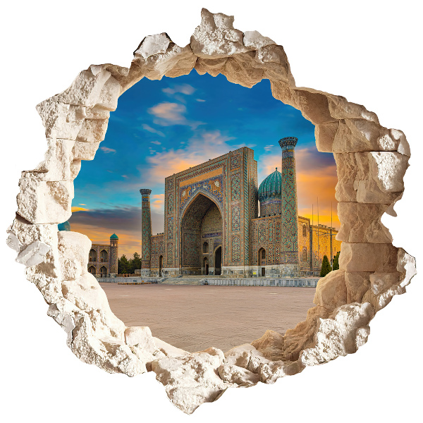 Sticker perete gaură 3D 130x128 Descoperire arhitecturală