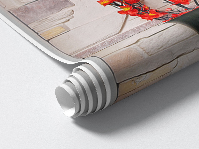 Sticker 3D modern 38x130 Flori și pietre