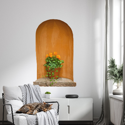 Sticker 3D modern 84x130 Flori într-un ghiveci