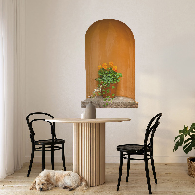 Sticker 3D modern 84x130 Flori într-un ghiveci