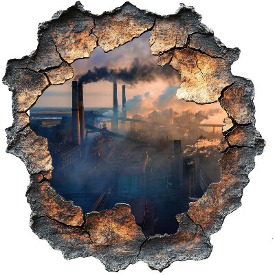 Autocolant spărtură 3D 58x60 Peisaj industrial