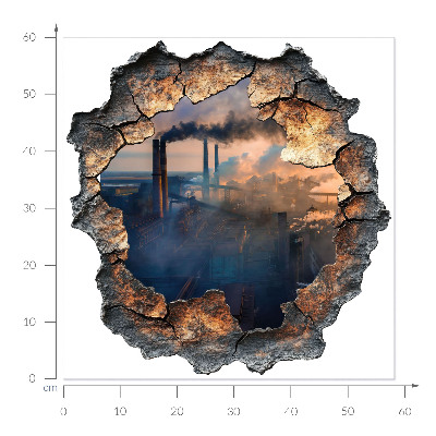 Autocolant spărtură 3D 58x60 Peisaj industrial