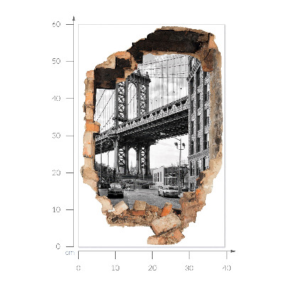 Autocolant spărtură 3D 40x60 Peisaj urban