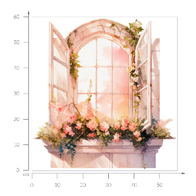 Fototapet fereastră 3D 56x60 Fereastră romantică