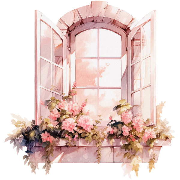 Fototapet fereastră 3D 57x60 Fereastră rustică