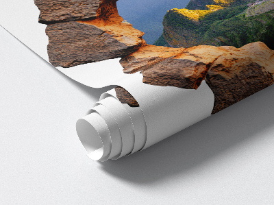 Autocolant spărtură 3D 60x60 Fereastra de stâncă