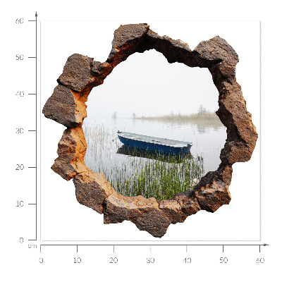 Autocolant spărtură 3D 60x60 Lacul de piatră