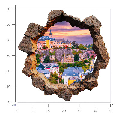 Autocolant spărtură 3D 60x60 Fereastră de piatră