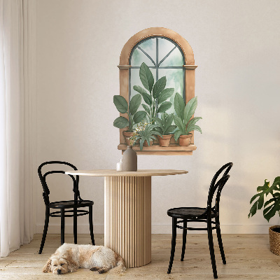 Fototapet fereastră 3D 42x60 Plante de fereastră.