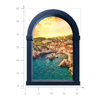 Fototapet fereastră 3D 43x60 Vedere mediteraneană