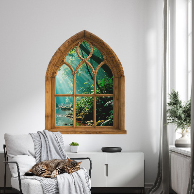 Fototapet fereastră 3D 48x60 Peisaj tropical