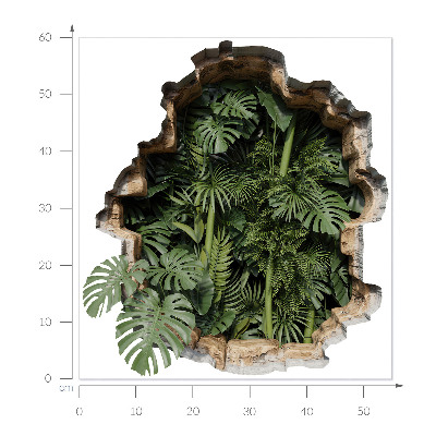 Autocolant spărtură 3D 55x60 Natură tropicală