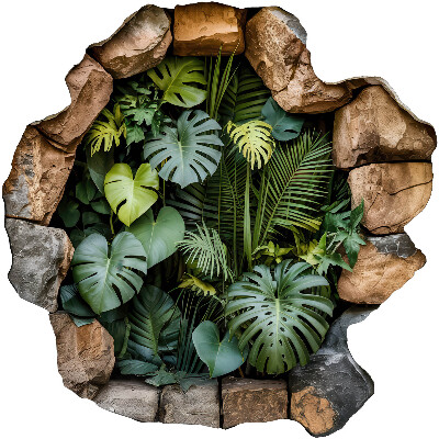 Autocolant spărtură 3D 60x60 Oază tropicală