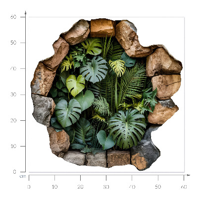 Autocolant spărtură 3D 60x60 Oază tropicală