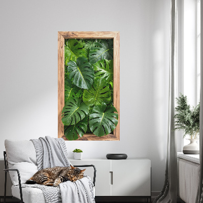 Fototapet fereastră 3D 34x60 Frunze de Monstera