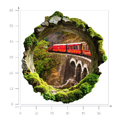 Autocolant spărtură 3D 56x60 Vedere verde