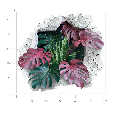 Autocolant spărtură 3D 60x54 Compoziție tropicală