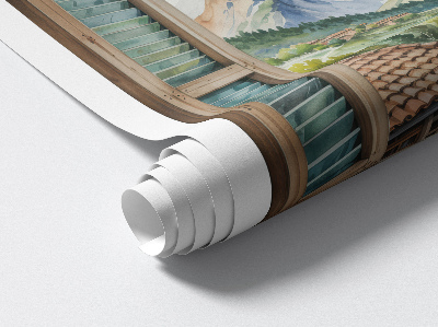 Fototapet fereastră 3D 60x55 Peisaj montan