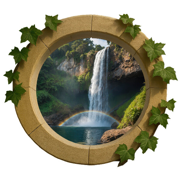 Fototapet fereastră 3D 60x52 Oază naturală