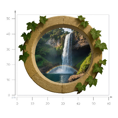 Fototapet fereastră 3D 60x52 Oază naturală