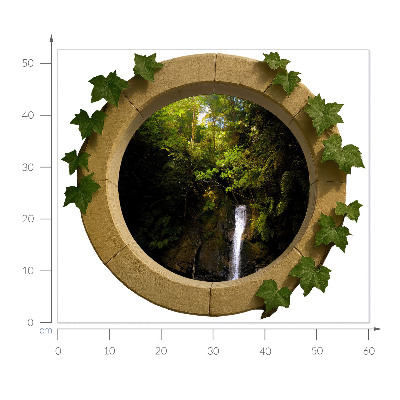 Fototapet fereastră 3D 60x52 Peisaj verde
