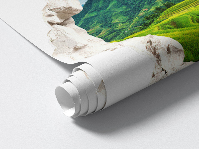 Autocolant spărtură 3D 60x57 Terase verzi