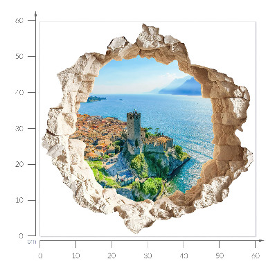 Autocolant spărtură 3D 60x59 Castelul Cliff