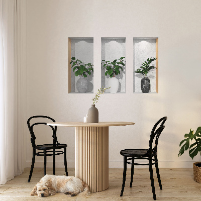 Abțibild de perete 3D 60x37 Nișe de plante