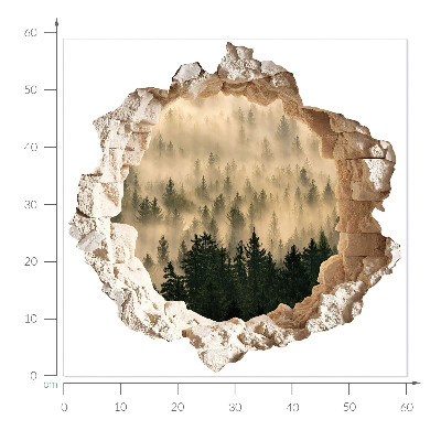 Autocolant spărtură 3D 60x58 Pădurea mistică
