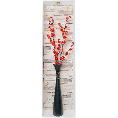 Abțibild de perete 3D 18x60 Flori și pietre