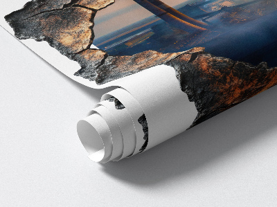 Autocolant spărtură 3D 77x80 Peisaj industrial