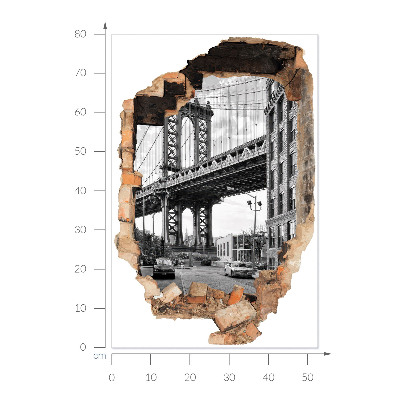 Autocolant spărtură 3D 53x80 Peisaj urban