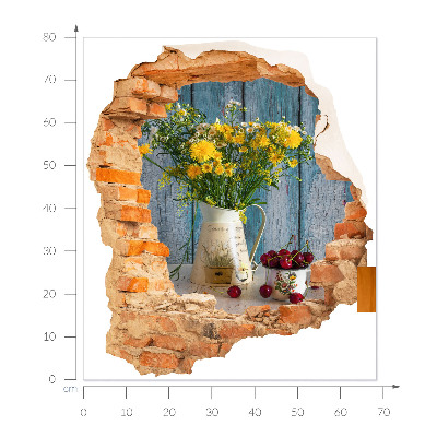Autocolant spărtură 3D 68x80 Peisaj rural
