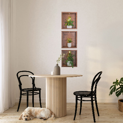 Abțibild de perete 3D 23x80 Nișe de plante