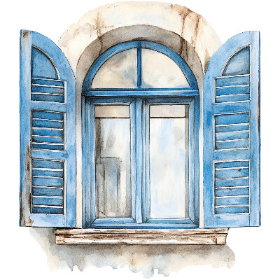 Fototapet fereastră 3D 70x80 Obloane din lemn