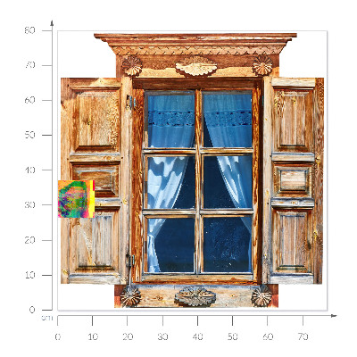 Fototapet fereastră 3D 77x80 Fereastră rustică
