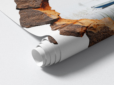 Autocolant spărtură 3D 80x79 Lacul de piatră