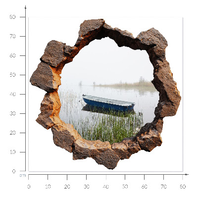 Autocolant spărtură 3D 80x79 Lacul de piatră