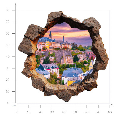 Autocolant spărtură 3D 80x79 Fereastră de piatră