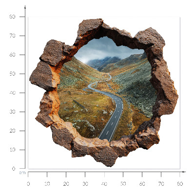 Autocolant spărtură 3D 80x79 Drumeție montană