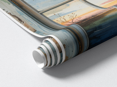 Fototapet fereastră 3D 74x80 Acuarele pentru ferestre