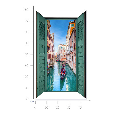 Fototapet fereastră 3D 46x80 Un canal pitoresc