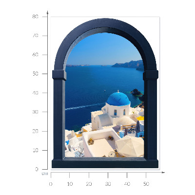 Fototapet fereastră 3D 57x80 Vedere mediteraneană